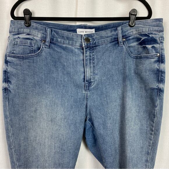 Lane Bryant Crochet Edge Mid Rise Pedal Pusher Jeans Sz.18 - Picture 6 of 15